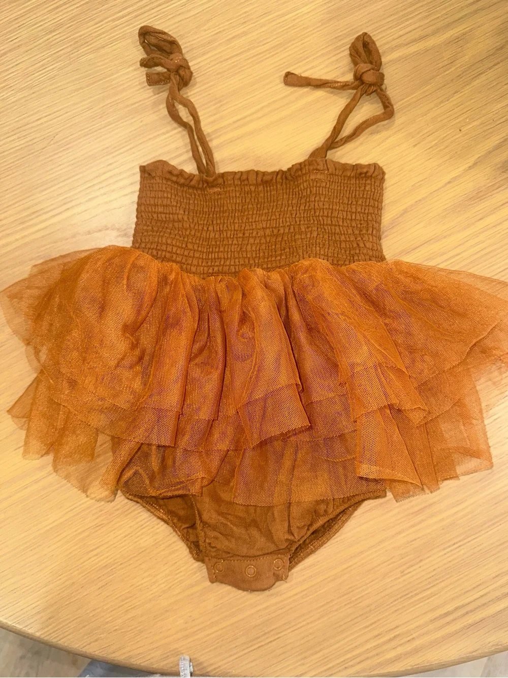 Angel Dear Brown Ruffled Tulle One-Piece bubble